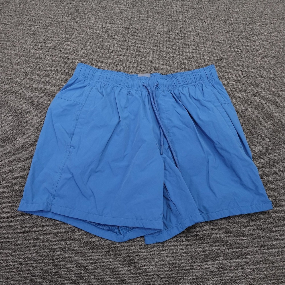 VRST Swim Shorts Mens Medium Blue Solid Mesh Lined Trunks Drawstring